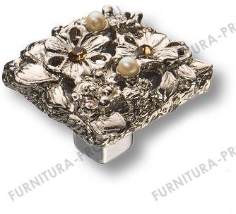 Ручка кнопка "Petit Bouquet" глянцевое серебро, с кристаллами Swarovski 20.35 MO 07 фото, цена 2 330 руб.