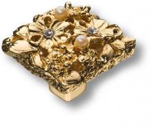 Ручка кнопка "Petit Bouquet" глянцевое золото 24K, с кристаллами Swarovski 20.35 MO19 фото, цена 2 330 руб.