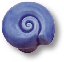 Ручка кнопка ракушка керамическая морская коллекция, цвет синий 319M1 фото, цена 600 руб.