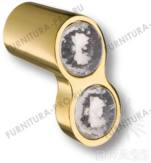 Ручка кнопка с кристаллами, эксклюзивная коллекция, глянцевое золото 92 - Gold фото, цена 635 руб.