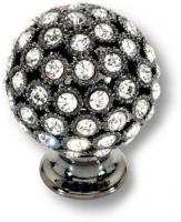 Ручка кнопка с кристаллами Swarovski, эксклюзивная коллекция, цвет - чёрный глянец MOB 472 26 SWA CF фото, цена 4 145 руб.