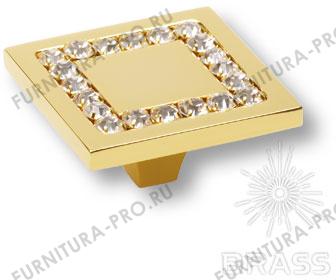 Ручка кнопка с кристаллами Swarovski, глянцевое золото 0771-003-3 фото, цена 4 125 руб.