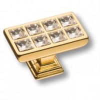 Ручка кнопка с кристаллами Swarovski, глянцевое золото 24K 15.349.00.SWA.19 фото, цена 2 305 руб.