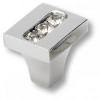 Ручка кнопка с кристаллами Swarovski, глянцевый хром 0771-005-1 фото, цена 2 225 руб.