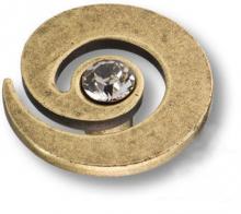 Ручка кнопка с кристаллом Swarovski, античная бронза 1039.0040.002 фото, цена 595 руб.