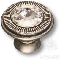 Ручка кнопка с кристаллом Swarovski, античное серебро 25.319.25.SWA.16 фото, цена 775 руб.