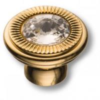 Ручка кнопка с кристаллом Swarovski, глянцевое золото 24K 25.319.25.SWA.19 фото, цена 1 110 руб.