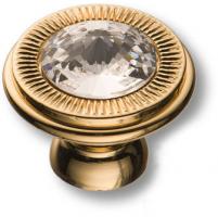 Ручка кнопка с кристаллом Swarovski, глянцевое золото 24K 25.319.30.SWA.19 фото, цена 1 455 руб.