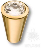 Ручка кнопка с кристаллом Swarovski, глянцевое золото 24K 25.355.16.SWA.19 фото, цена 1 540 руб.
