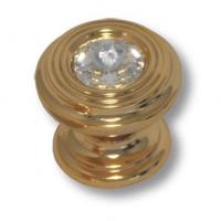 Ручка кнопка с кристаллом Swarovski, глянцевое золото 9953-100 фото, цена 640 руб.