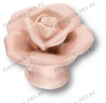 Ручка кнопка в форме розы, керамика ручной работы, цвет розовый 3060-PINK фото, цена 1 285 руб.
