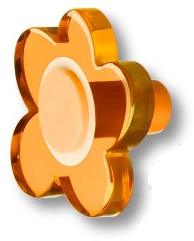 Ручка-кнопка, выполненная в форме цветка с пятью лепестками, цвет оранжевый 698NAX фото, цена 1 040 руб.