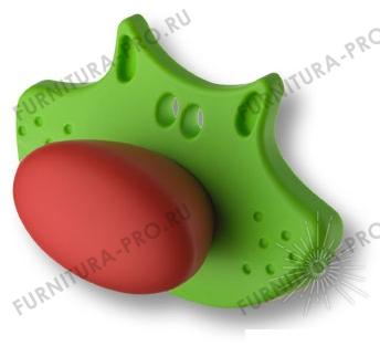 Ручка кнопка, зеленый медвежонок с красным носом 484025ST06/ST09 фото, цена 525 руб.