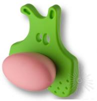 Ручка кнопка, зеленый медвежонок с розовым носом 485025ST06/ST02 фото, цена 525 руб.