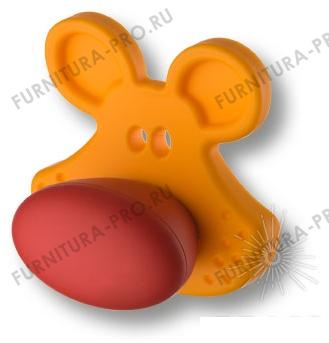 Ручка кнопка, желтый мышонок с красным носом 488025ST07/ST09 фото, цена 525 руб.