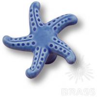 Ручка кнопка звезда керамическая из морской коллекции, цвет синий 317M1 фото, цена 605 руб.