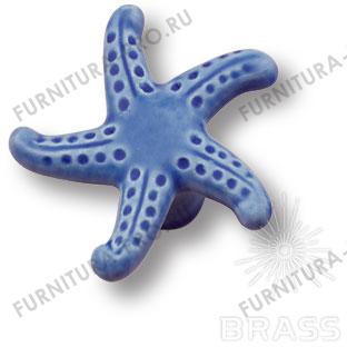 Ручка кнопка звезда керамическая из морской коллекции, цвет синий 317M1 фото, цена 690 руб.