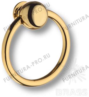 Ручка кольцо латунь, модерн глянцевое золото 07106-003-2 фото, цена 3 960 руб.