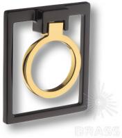 Ручка кольцо модерн, чёрный/глянцевое золото 16 мм 4622 0074 AL6-GL фото, цена 1 655 руб.