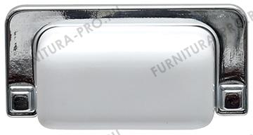 Ручка-ракушка 64мм, отделка хром глянец + керамика 1201-64-1060 фото, цена 1 100 руб.