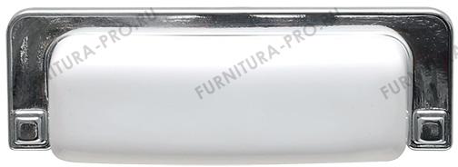 Ручка-ракушка 96мм, отделка хром глянец + керамика 1201-96-1060 фото, цена 1 415 руб.
