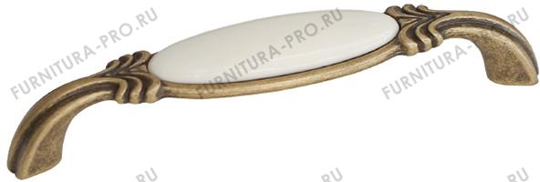 Ручка-скоба 128мм, бронза античная "Флоренция" + керамика M78.X01.00.MD1G фото, цена 825 руб.