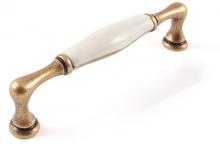 Ручка-скоба 128мм бронза состаренная/керамика молочная WMN.M64.01.00.D1G фото, цена 1 090 руб.