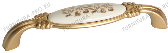 Ручка-скоба 128мм, отделка золото матовое "Милан" + керамика M78.X01.H3.MR8G фото, цена 1 045 руб.
