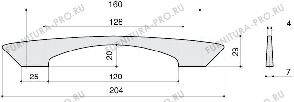 Ручка-скоба 160-128мм, отделка хром глянец