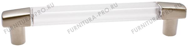 Ручка-скоба 160мм, отделка никель матовый + транспарент прозрачный 8.987.0160.30-93 фото, цена 545 руб.