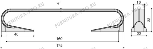 Ручка-скоба 160мм, отделка железо античное