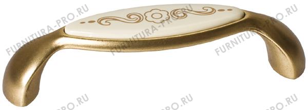 Ручка-скоба 96мм, отделка бронза античная французская + вставка 9.1331.0096.25-103 фото, цена 425 руб.