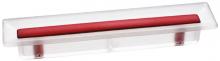 Ручка-скоба 96мм, отделка транспарент матовый + красный 8.1069.0096.94-0472 фото, цена 475 руб.