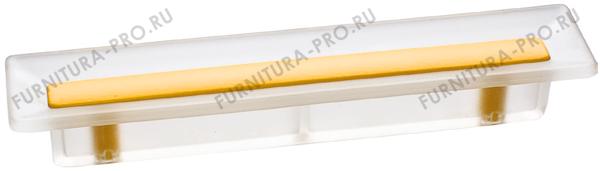 Ручка-скоба 96мм, отделка транспарент матовый + жёлтый 8.1069.0096.94-0454 фото, цена 475 руб.