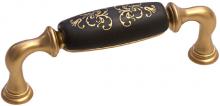 Ручка-скоба 96мм, отделка золото матовое + керамика черная 15136P096EW.46 фото, цена 1 150 руб.