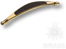 Ручка скоба c чёрными кристаллами Swarovski, цвет покрытия - золото глянец CAMILLA+SW/O+N фото, цена 3 850 руб.
