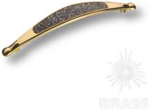 Ручка скоба c графитовыми кристаллами Swarovski, цвет покрытия - золото глянец CAMILLA+SW/O+A фото, цена 3 850 руб.