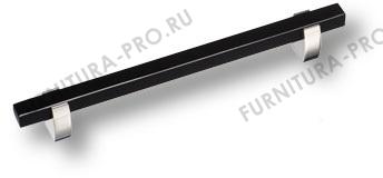 Ручка скоба, глянцевый хром с чёрной вставкой 160 мм 765-160-Chrome-Black фото, цена 1 060 руб.