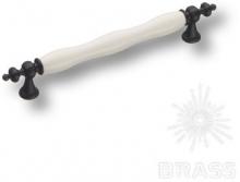Ручка скоба керамика с металлом, белый/чёрный 160 мм 1670-85-160-000 фото, цена 1 600 руб.