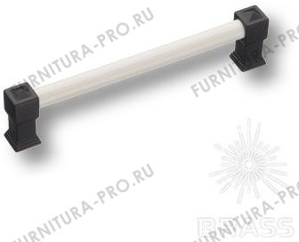 Ручка скоба керамика с металлом, белый/чёрный 160 мм 1690-85-160-000 фото, цена 2 015 руб.