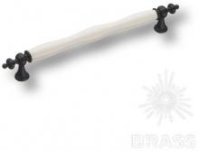 Ручка скоба керамика с металлом, белый/чёрный 192 мм 1670-85-192-000 фото, цена 1 935 руб.