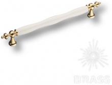Ручка скоба керамика с металлом, белый/глянцевое золото 192 мм 1670-60-192-000 фото, цена 1 935 руб.