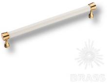 Ручка скоба керамика с металлом, белый/глянцевое золото 192 мм 2098-60-192-000 фото, цена 1 925 руб.