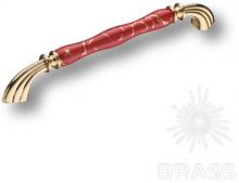 Ручка скоба керамика с металлом, красный с орнаментом/глянцевое золото 192 1905-60-192-RED 449 GOLD фото, цена 2 015 руб.