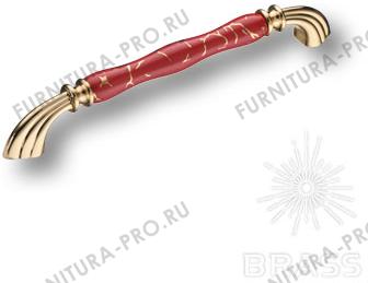Ручка скоба керамика с металлом, красный с орнаментом/глянцевое золото 192 1905-60-192-RED 449 GOLD фото, цена 2 015 руб.