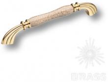 Ручка скоба керамика с металлом, орнамент/глянцевое золото 160 мм 1905-60-160-L BROWN фото, цена 1 745 руб.