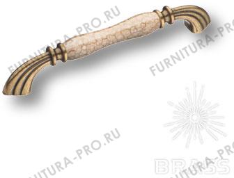 Ручка скоба керамика с металлом, орнамент/старая бронза 160 мм 1905-40-160-L BROWN фото, цена 1 745 руб.