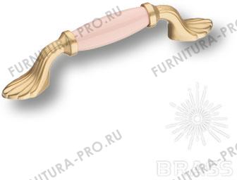 Ручка скоба керамика с металлом, розовый/матовое золото 96 мм 1640-61-96-PINK фото, цена 1 015 руб.