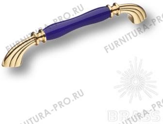 Ручка скоба керамика с металлом, синий/глянцевое золото 160 мм 1905-60-160-COBALT фото, цена 1 620 руб.