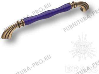 Ручка скоба керамика с металлом, синий/старая бронза 192 мм 1905-40-192-COBALT фото, цена 1 775 руб.